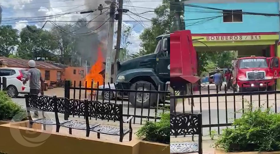 Al lado de una estación de bomberos