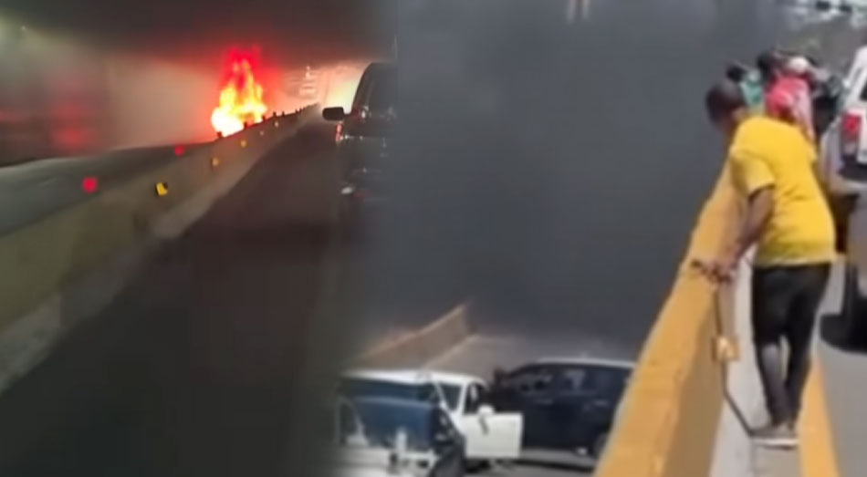 En el túnel de la Avenida 27 de febrero