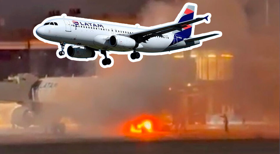 Humo surgió bajo una aeronave de Latam Airlines