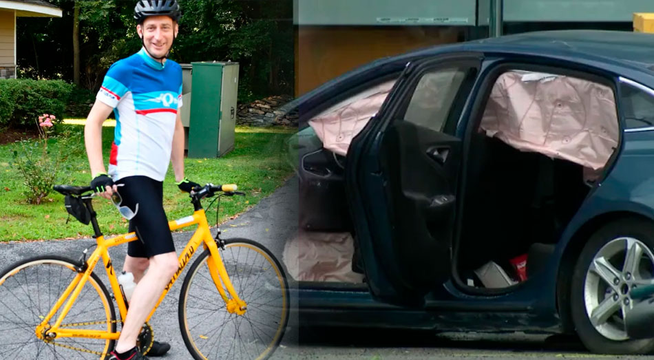 Kevin Cruickshank, estaba montando su bicicleta