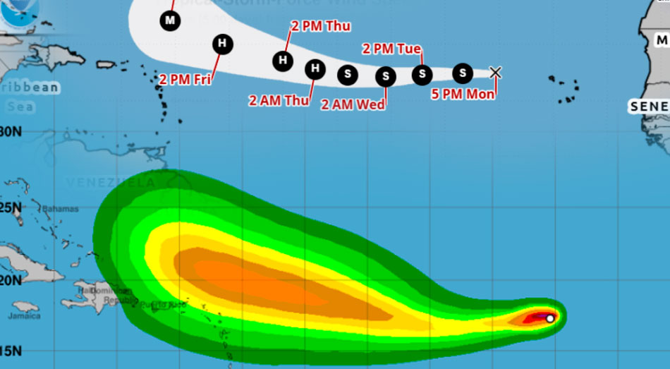 La tormenta tropical Erin
