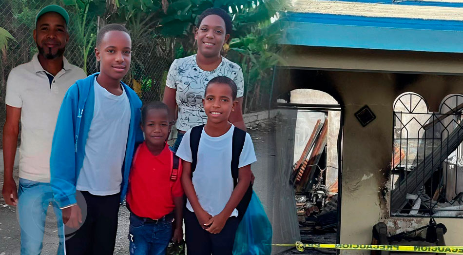 Luis Antonio Marte Vásquez, su esposa Yulenny Altagracia Marte Vásquez y sus tres hijos