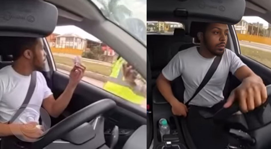Momento en que un guardia de CIUTRAN lo macutea