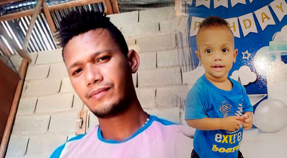 Padre e hijo en la comunidad de Telanza