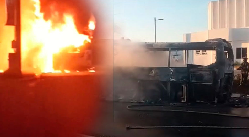 Un autobús de transporte que trasladaba empleados de la zona franca Baxter