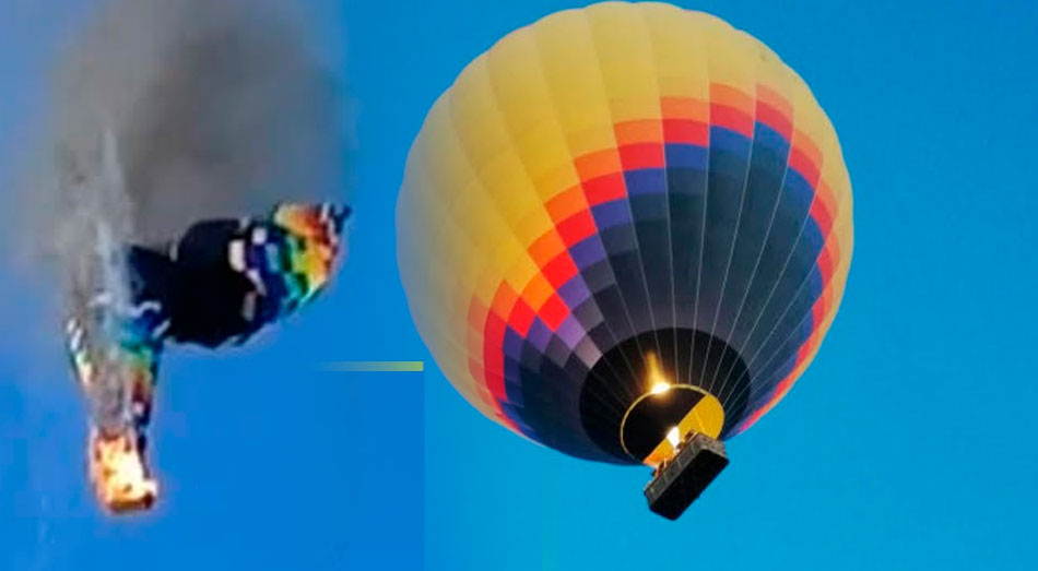 Un globo aerostático con 21 personas a bordo