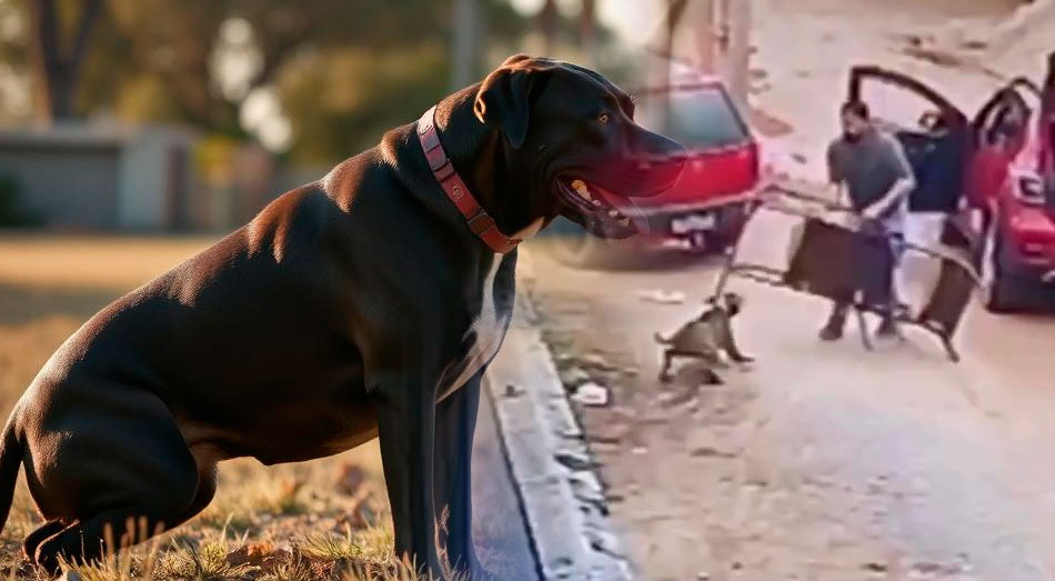 Un hombre logra someter a un pitbull