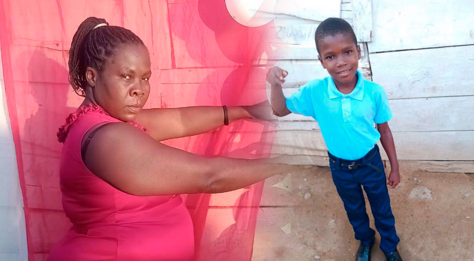 Zunilda Díaz Dominique y su pequeño hijo Luis Ángel